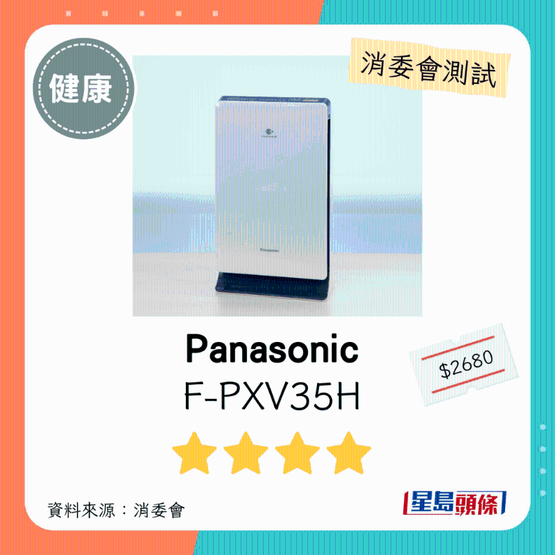 Panasonic（型号：F-PXV35H）：4星。