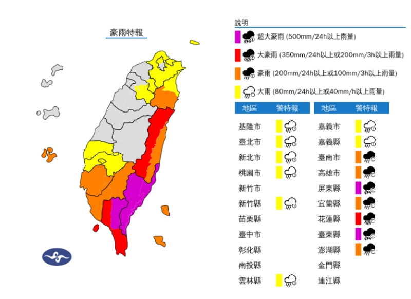 大雨特报